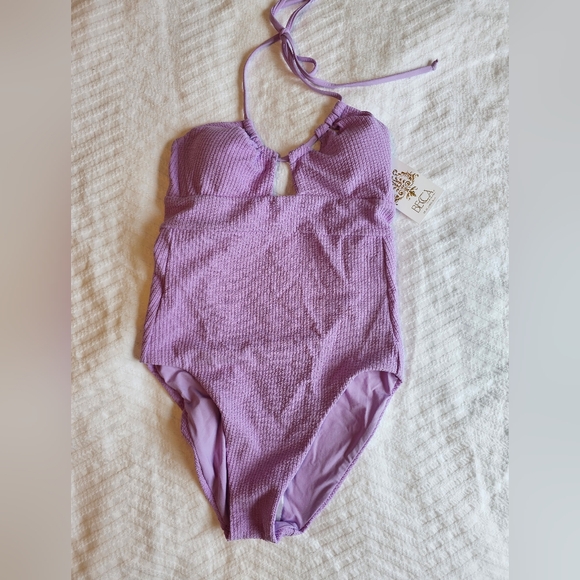 Becca lilac one piece swimsuit NWT - Picture 1 of 3